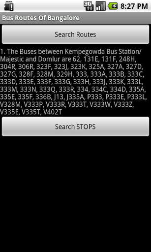 Bus Routes of Bangalore BMTC screenshot 1