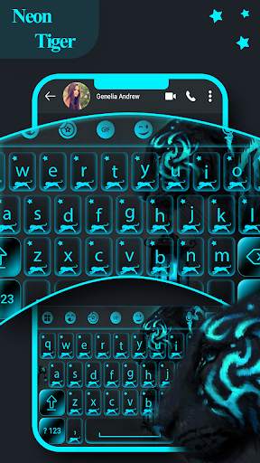 Neon Tiger keyboard Theme - Tiger keyboard screenshot 3