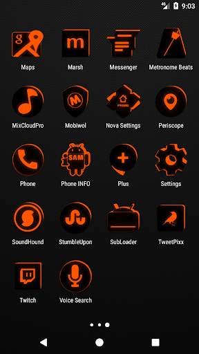 Flat Black and Orange IconPack screenshot 4
