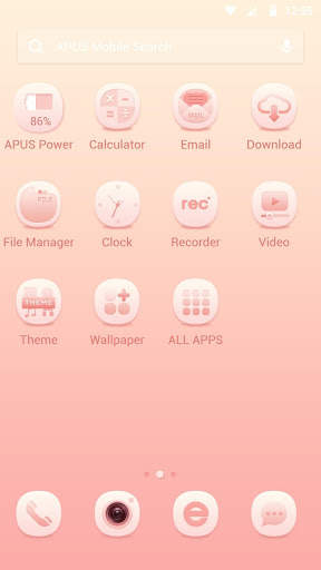Simple Apricot Pink APUS Launcher theme screenshot 2