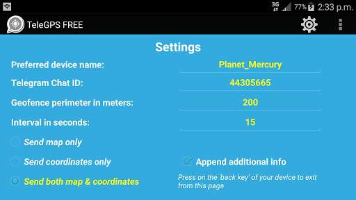 GPS To Telegram Locator (FREE) screenshot 4
