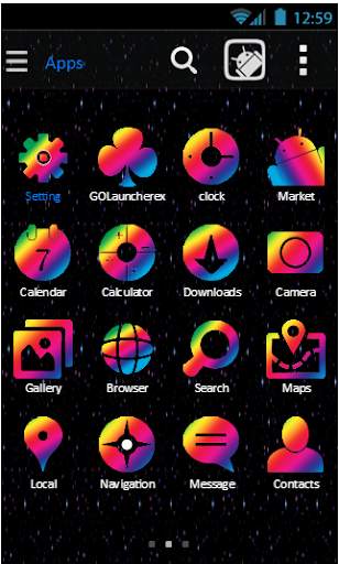 Rainbow Star Go Launcher Theme screenshot 1