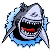 Finger in the shark logo