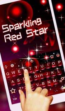 Live 3D Sparkling Red Star Keyboard Theme screenshot 1