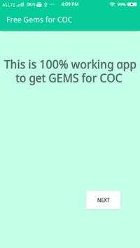 Free Gems downloads for COC screenshot 1