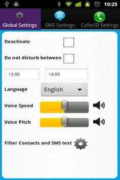 Talking Caller ID & SMS free screenshot 1