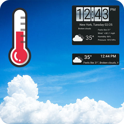 Wetter mit Uhr Widget kostenlos icon
