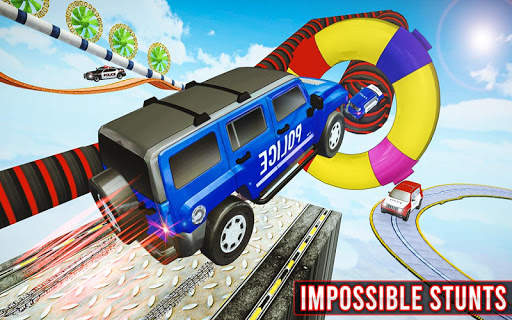 Police Prado Jeep Stunts Racing - Jeep Stunts Game screenshot 1