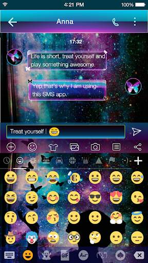 Wish Butterfly Dream Emoji Keyboard Theme स्क्रीनशॉट 2