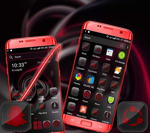 Red Black Launcher Theme screenshot 1