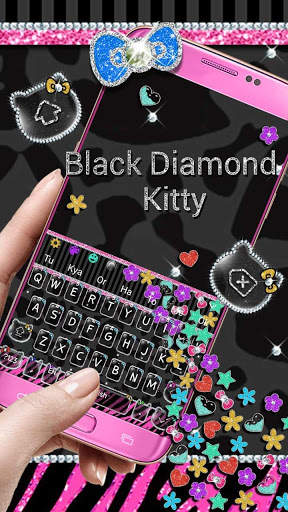 Black Diamond Kitty Gravity Keyboard Theme screenshot 1