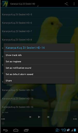 Kanarya Kuş Zil Sesleri HD screenshot 2