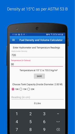 Fuel Density and Volume Calculator screenshot 2