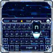 neon blue hi tech keyboard future machine 10001005