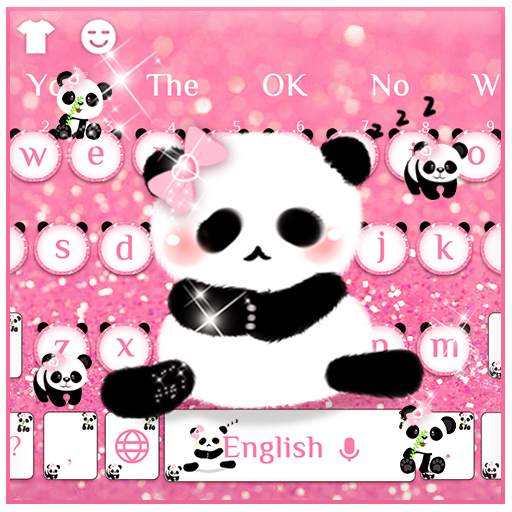 Cute Panda Pink Keyboard 10001007