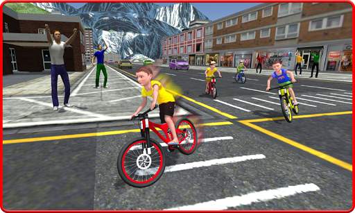 Kids Bicycle Rider Street Race скриншот 3