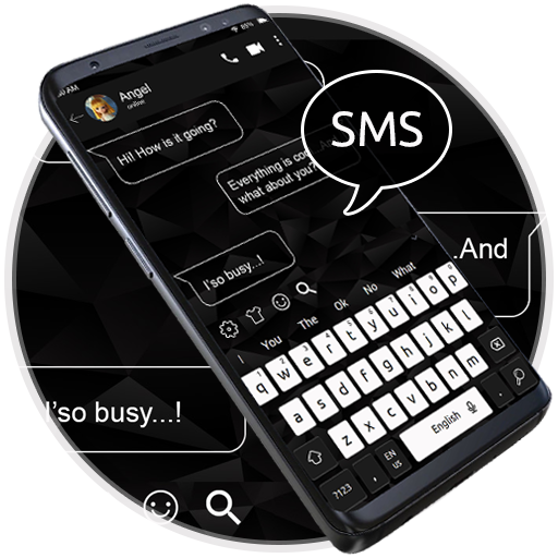 Black White SMS Keyboard Theme icon