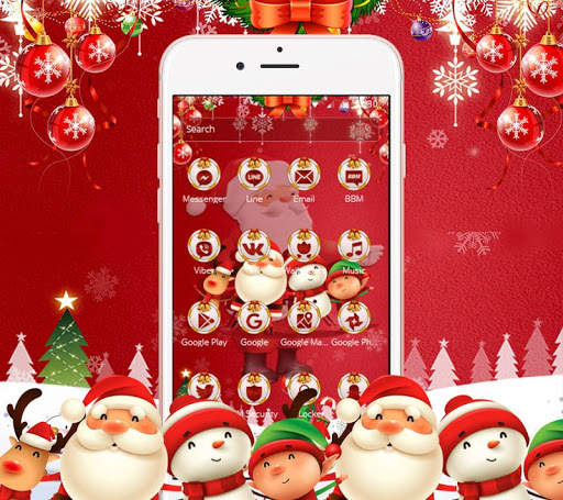Red santa claus christmas happy theme 4 تصوير الشاشة