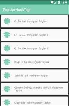 Instagram için Hashtagler (PopularHashTag) screenshot 1