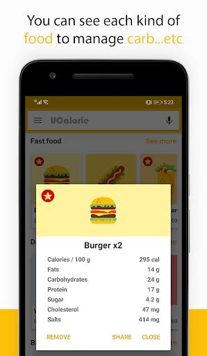 UCalorie - Free calories guide screenshot 2