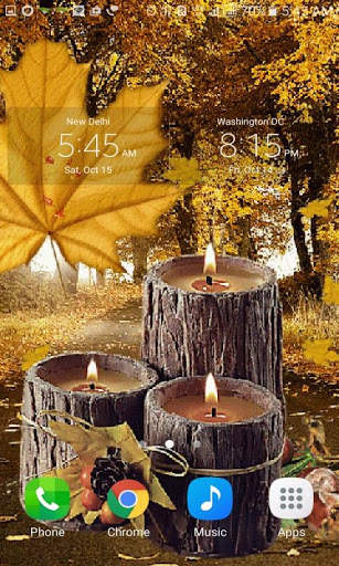 Wood Candles Live Wallpaper скриншот 2