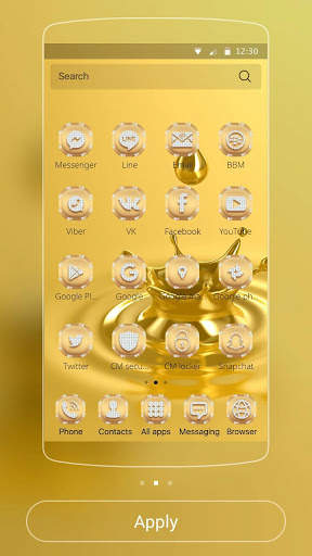 Gold Water drop Theme screenshot 2