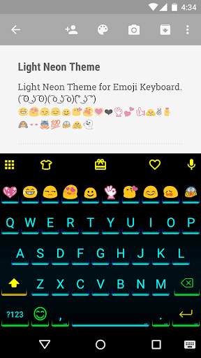 Neon Light Emoji Keyboard Skin screenshot 1