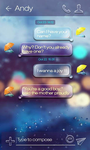 GO SMS PRO RAINY DAY THEME скриншот 2