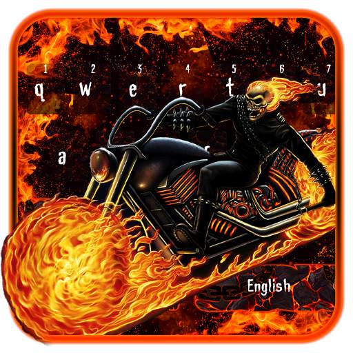 Fire Ghost Bike Keyboard Theme 10001003