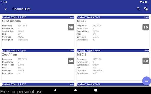 Eutelsat Frequency List screenshot 17