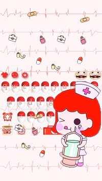 Cute Nurse Pills Against The Virus Keyboard Theme screenshot 1