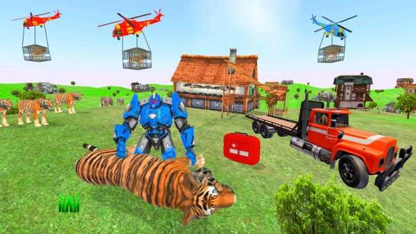 Animal Rescue Game Robot Games 1 تصوير الشاشة