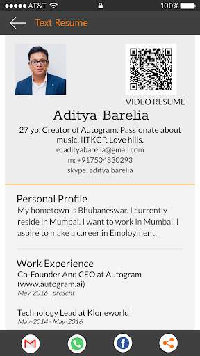 Autogram - Video Resume, Jobs & Interviews. screenshot 4