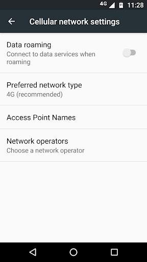 Mobile Network Settings screenshot 1