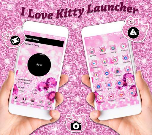 Glitter Diamond Kitty Launcher screenshot 4