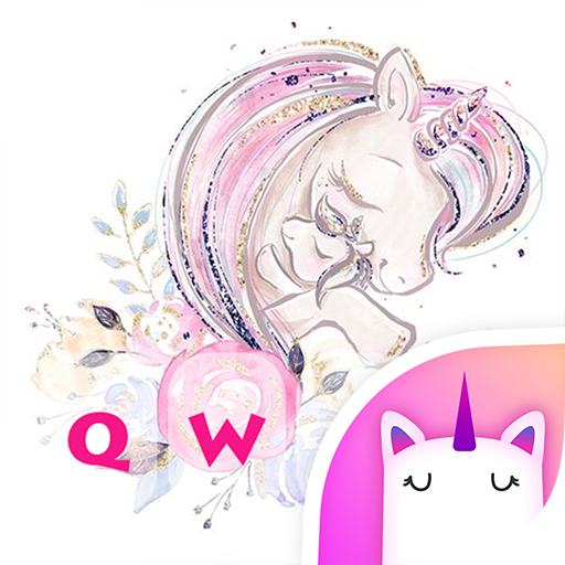 Flower Unicorn Emoji Keyboard Theme icon