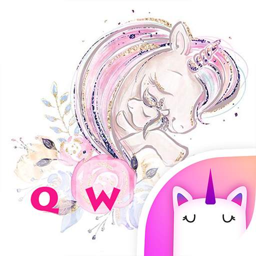 Flower Unicorn Emoji Keyboard Theme 1.0