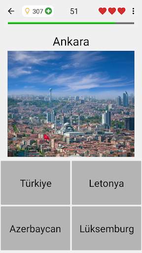 Dünya tüm ülkeleri başkentleri - Şehirler sınavı screenshot 1