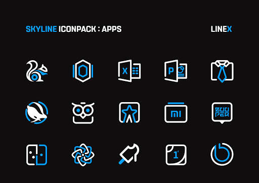 SkyLine Icon Pack : LineX Blue Edition screenshot 1