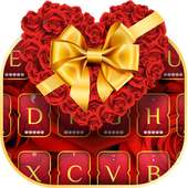 Gold  Rose Heart Keyboard Theme on 9Apps