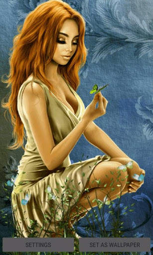 butterflies  Girl Live Wallpaper screenshot 1