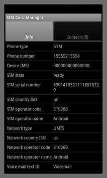 SIM Card Manager screenshot 1