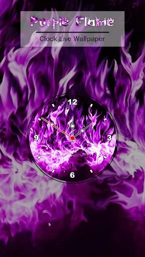 Purple Flame Clock Live Wallpaper screenshot 2