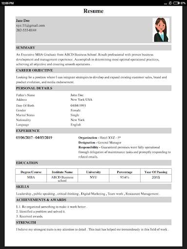 Easy CV Maker Resume Builder Free PDF Templates screenshot 16