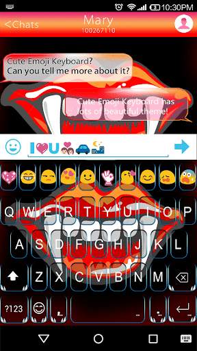 Vampire Emoji Keyboard Theme screenshot 1