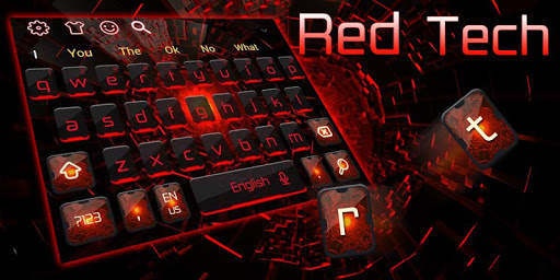 Cool Red Light Technology Keyboard Theme screenshot 4