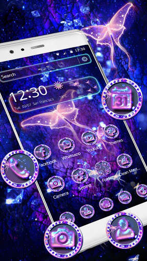 Butterfly Crystal Garden 2D Theme screenshot 3