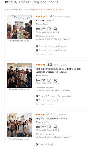 Language Study Abroad Booking Platform screenshot 1