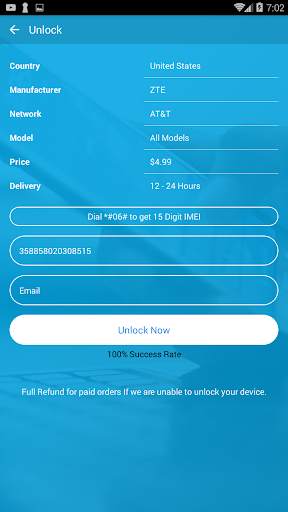 Free Unlock Network Code for ZTE SIM screenshot 3
