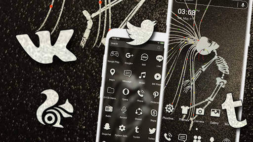 Girly Skeleton Launcher Theme screenshot 1